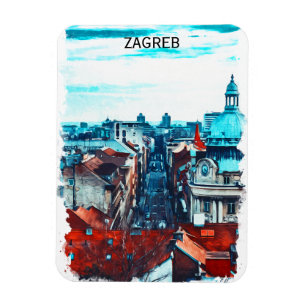 Zagreb Kroatië Cityscape Uitzicht Magneet