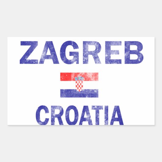 Zagreb Kroatië Design Rechthoekige Sticker (Voorkant)