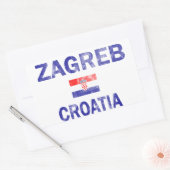 Zagreb Kroatië Design Rechthoekige Sticker (Envelop)