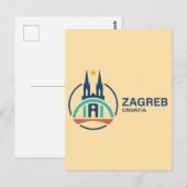 Zagreb Kroatië Europa Briefkaart (Voorkant / Achterkant)