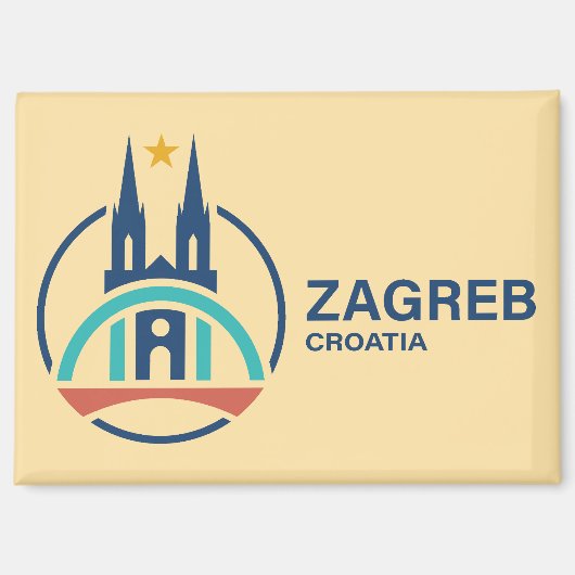 Zagreb Kroatië Europa Magneet (Voorkant)