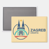 Zagreb Kroatië Europa Magneet (Voorkant / Achterkant)