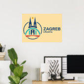 Zagreb Kroatië Europa Poster (Thuiskantoor)