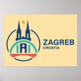 Zagreb Kroatië Europa Poster