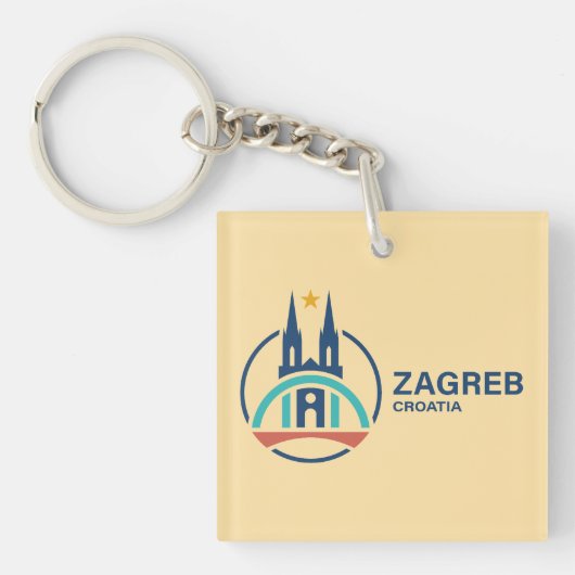 Zagreb Kroatië Europa Sleutelhanger (Voorkant)