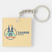 Zagreb Kroatië Europa Sleutelhanger (Achterkant)