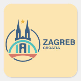 Zagreb Kroatië Europa Vierkante Sticker