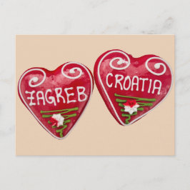 Zagreb, Kroatië: Heart-Shaped Licitar Briefkaart