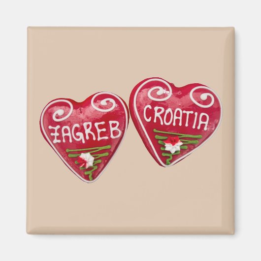 Zagreb, Kroatië: Heart-Shaped Licitar Magneet (Voorkant)