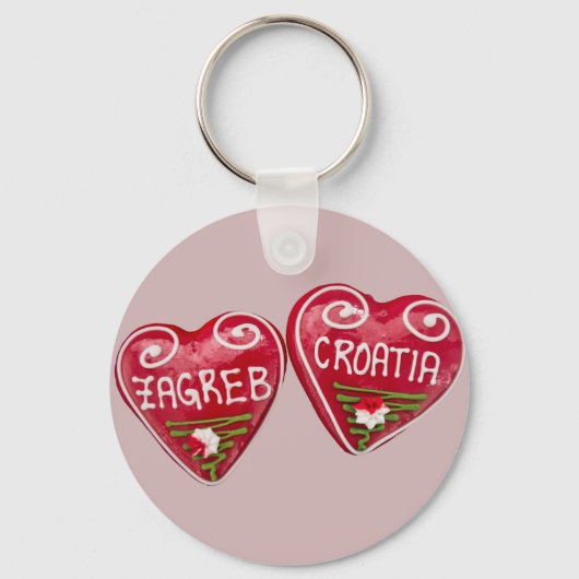 Zagreb, Kroatië: Heart-Shaped Licitar Sleutelhanger (Voorkant)