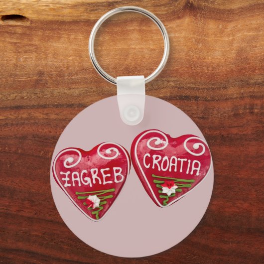 Zagreb, Kroatië: Heart-Shaped Licitar Sleutelhanger (Voorkant)
