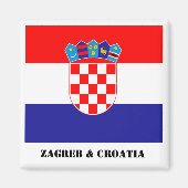 Zagreb & Kroatië, Kroatische vlag Magnet (Voorkant)