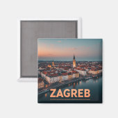 Zagreb Kroatië Oude Stad Geschiedenis Architectuur Magneet (Voorkant / Achterkant)