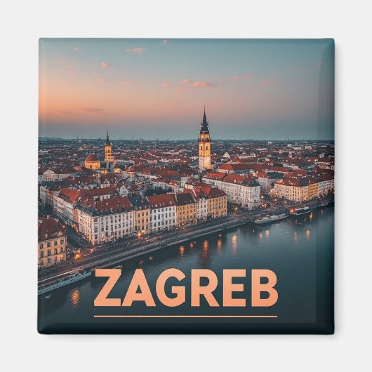 Zagreb Kroatië Oude Stad Geschiedenis Architectuur Magneet (Voorkant)