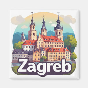 Zagreb Kroatië Oude Stad Geschiedenis Architectuur Magneet