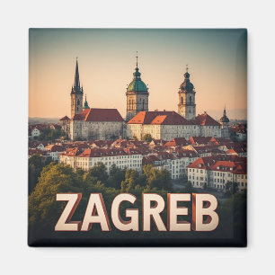 Zagreb Kroatië Oude Stad Geschiedenis Architectuur Magneet