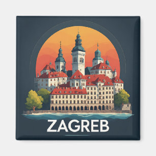 Zagreb Kroatië Oude Stad Geschiedenis Architectuur Magneet