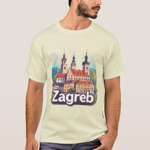 Zagreb Kroatië Oude Stad Geschiedenis Architectuur T-shirt
