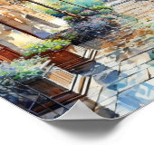 Zagreb Kroatië Reizen Waterverf Art Print (Hoek)