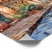 Zagreb Kroatië Reizen Waterverf Art Print (Hoek)