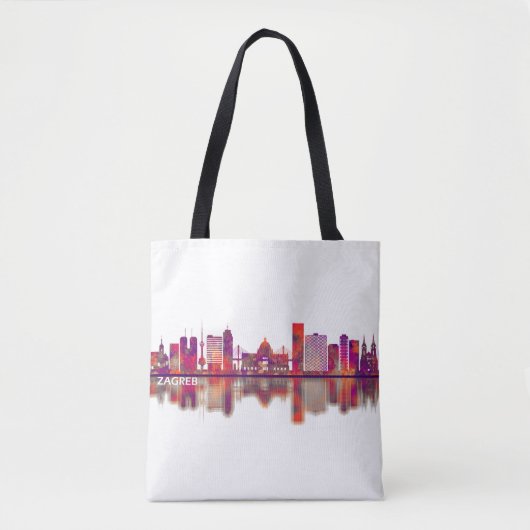 Zagreb Kroatië Skyline Tote Bag (Voorkant)