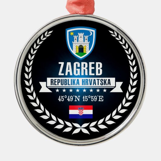 Zagreb Metalen Ornament (Voorkant)