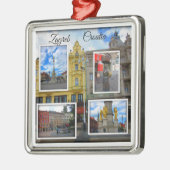Zagreb Old Town Photo Collage Metalen Ornament (Links)