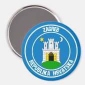 Zagreb Round Emblem Magneet (Voorkant / Achterkant)