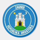 Zagreb Round Emblem Magneet (Voorkant)