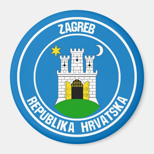Zagreb Round Emblem Magneet (Voorkant)