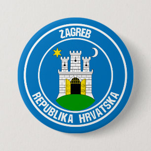 Zagreb Round Emblem Ronde Button 7,6 Cm
