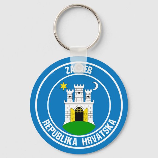 Zagreb Round Emblem Sleutelhanger (Voorkant)