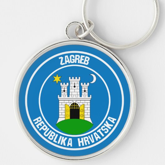 Zagreb Round Emblem Sleutelhanger (Voorkant)