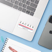 Zagreb Stad Kroatië Sticker (Laptop met iPhone)