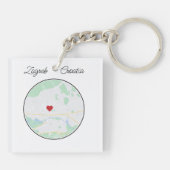 Zagreb Stadsplattegrond Hart Sleutelhanger (Achterkant)