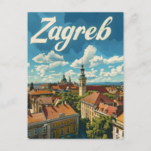 Zagreb Vintage reizen Briefkaart