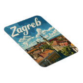 Zagreb Vintage reizen Magneet (Rechterzijde)