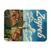 Zagreb Vintage reizen Magneet (Horizontaal)