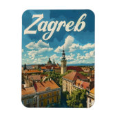 Zagreb Vintage reizen Magneet (Verticaal)