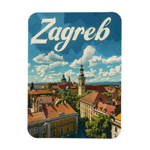 Zagreb Vintage reizen Magneet