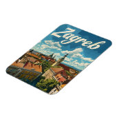 Zagreb Vintage reizen Magneet (Linkerzijde)