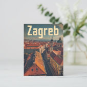 Zagreb Vintage Travel advertentie Briefkaart (Staand voorkant)