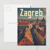Zagreb Vintage Travel advertentie Briefkaart (Voorkant / Achterkant)