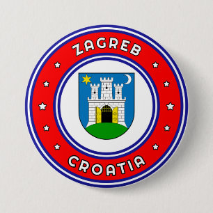 Zagreb - wapenstilstand Kroatië Ronde Button 7,6 Cm