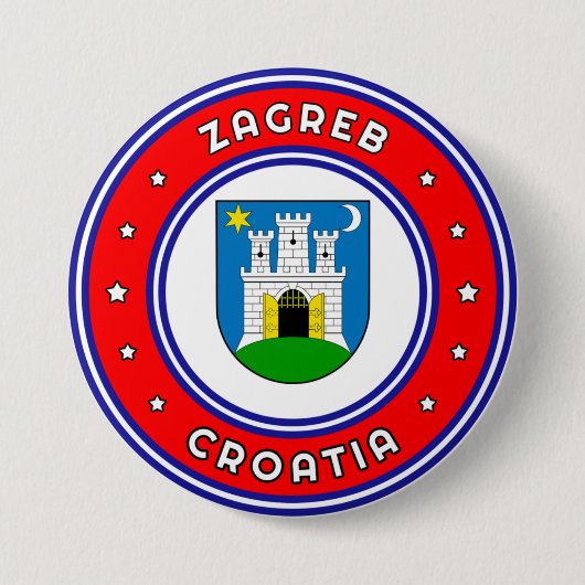 Zagreb - wapenstilstand Kroatië Ronde Button 7,6 Cm (Voorkant)