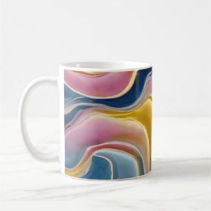 “Zahara”. Krullen van blauw, roze en zand Koffiemok
