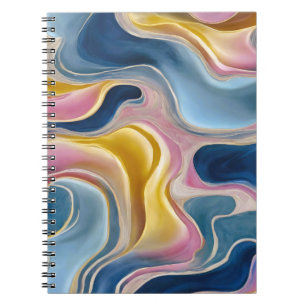 "Zahara". Swirls van blues, roze en zand Notitieboek