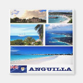 zAI003 ANGUILLA, Mosaic, Amerika, Fridge Magneet (Voorkant)