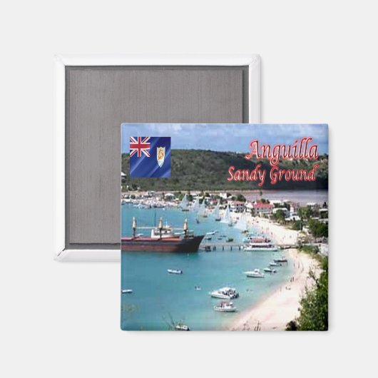 zAI005 ANGUILLA, Sandy Ground, Panorama, Fridge Magneet (Voorkant / Achterkant)