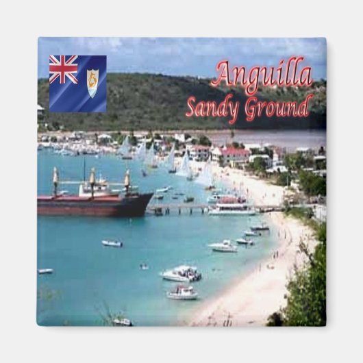 zAI005 ANGUILLA, Sandy Ground, Panorama, Fridge Magneet (Voorkant)